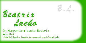 beatrix lacko business card